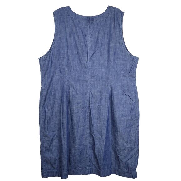 Talbots Chambray Midi Shift Dress Womens Plus Sz 24W Blue Denim Classic Basic - Picture 9 of 10